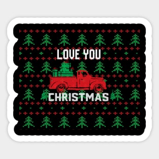 Love you  Christmas  design on ugly christmas sweater Sticker